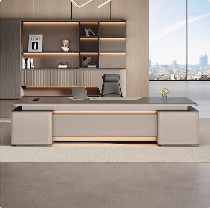 Managing Director Suite with Executive Desk with Leather Blotter & Cable Hub #31